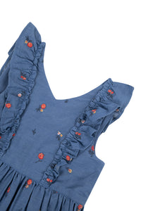 Hibiscus Flower Dress - Denim