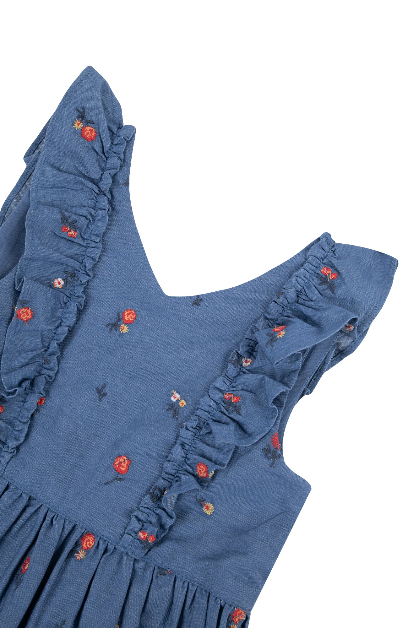 Hibiscus Flower Dress - Denim