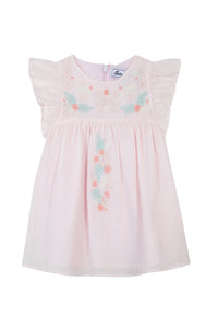 Robe jardin tropical en coton - Rose pâle