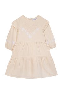 Romantic stroll dress in linen - Boutons De Rose