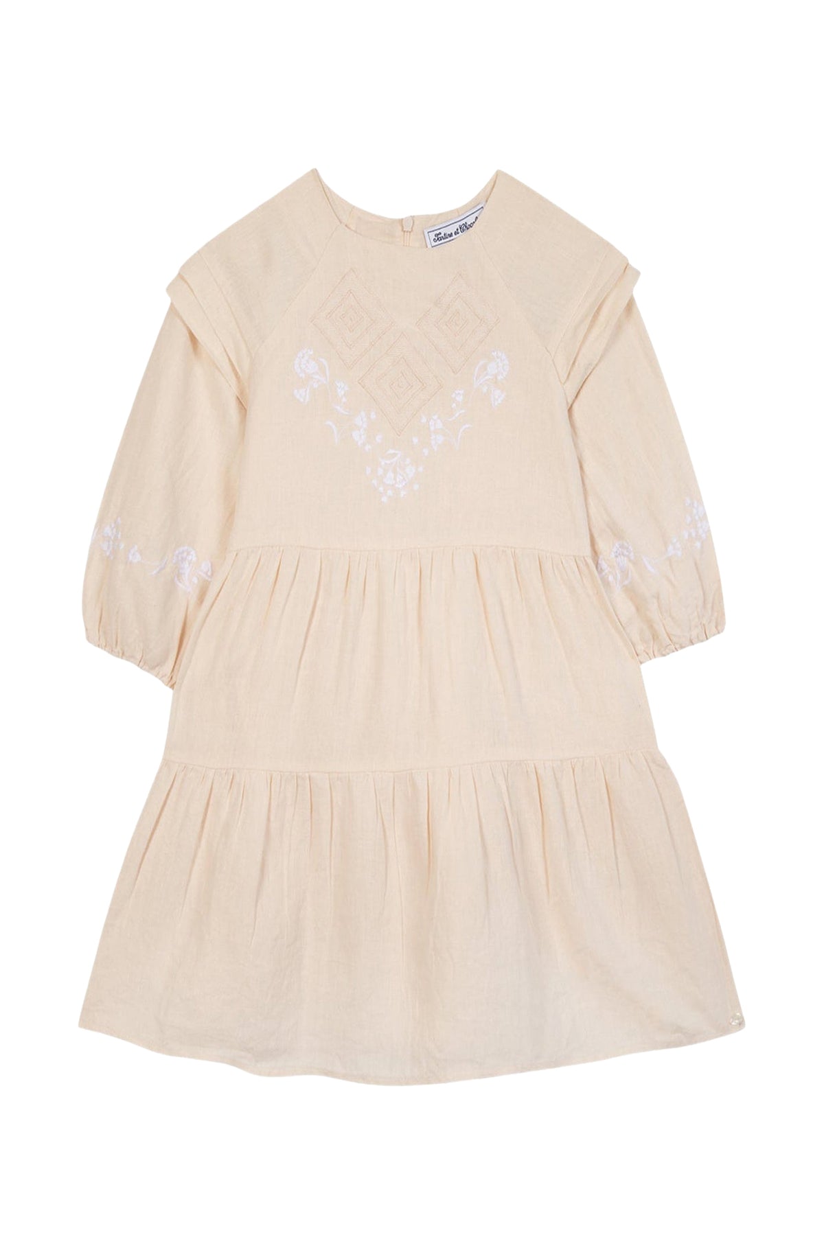 Robe promenade romantique en lin - Rose pâle