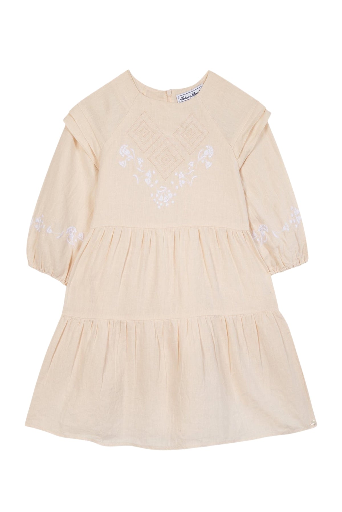 Robe Promenade Romantique en lin - Boutons De Rose