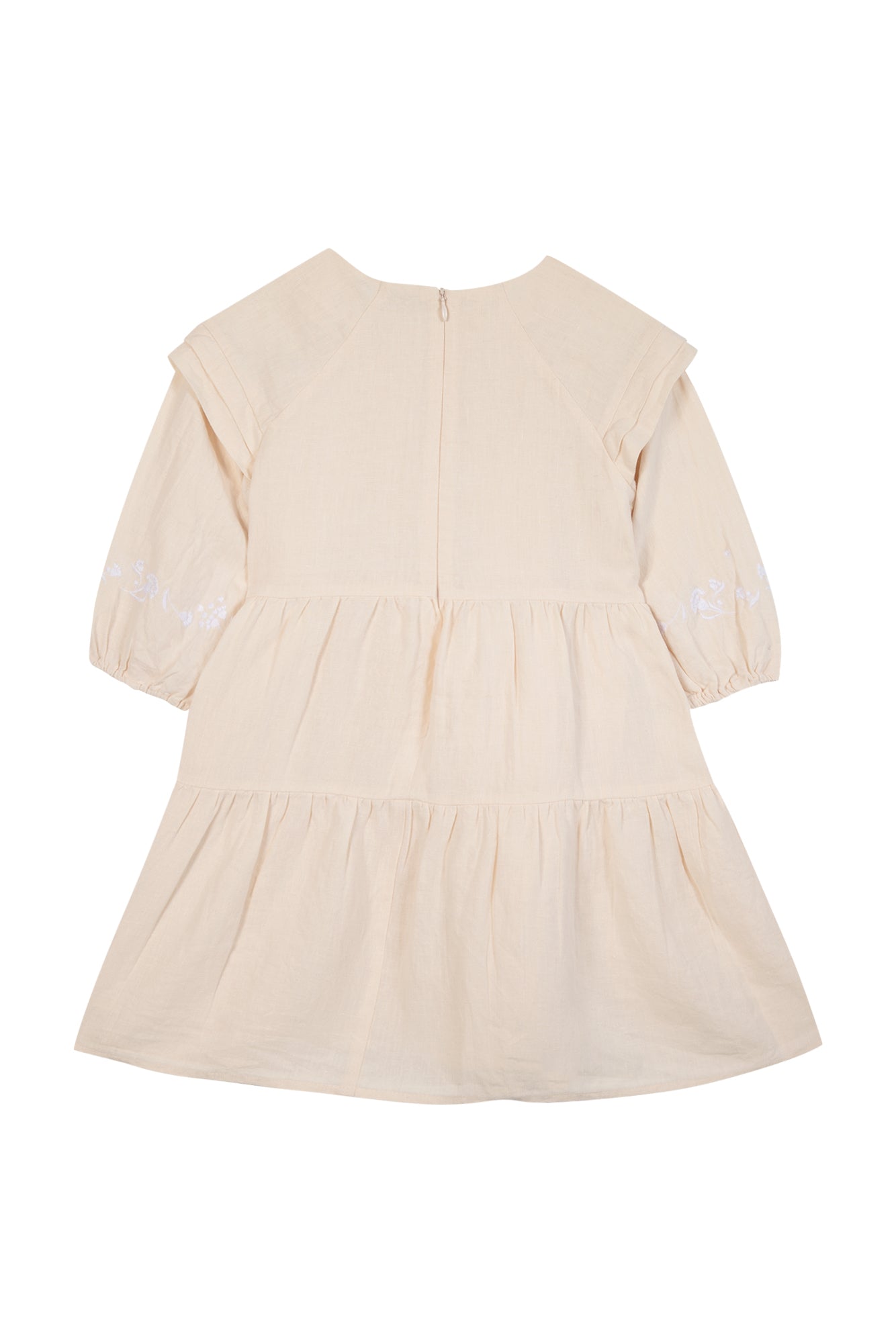 Romantic stroll dress in linen - Boutons De Rose