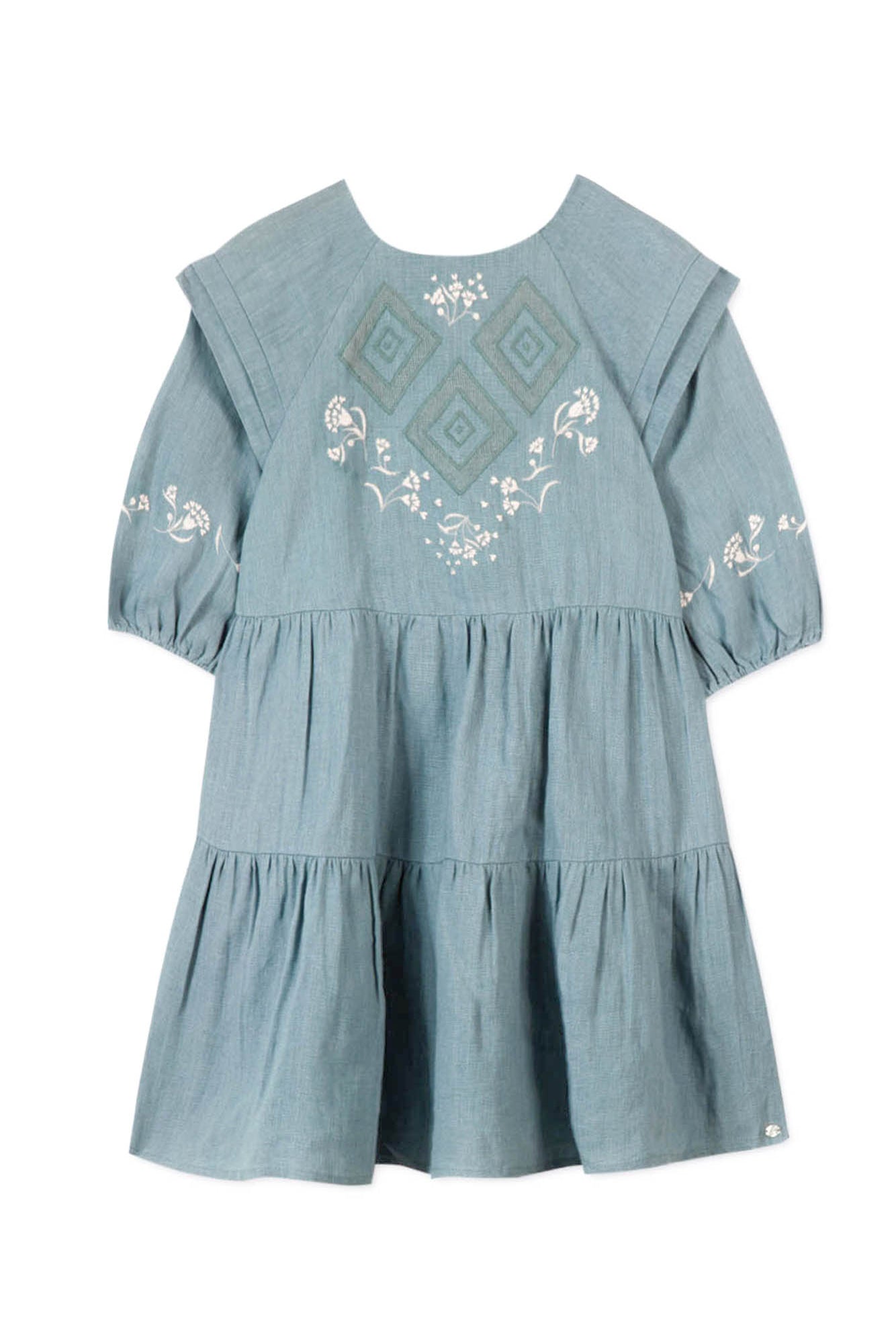 Robe Promenade Romantique en lin - Vert Céladon
