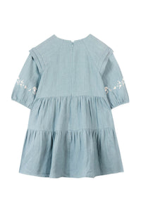 Robe Promenade Romantique en lin - Vert Céladon