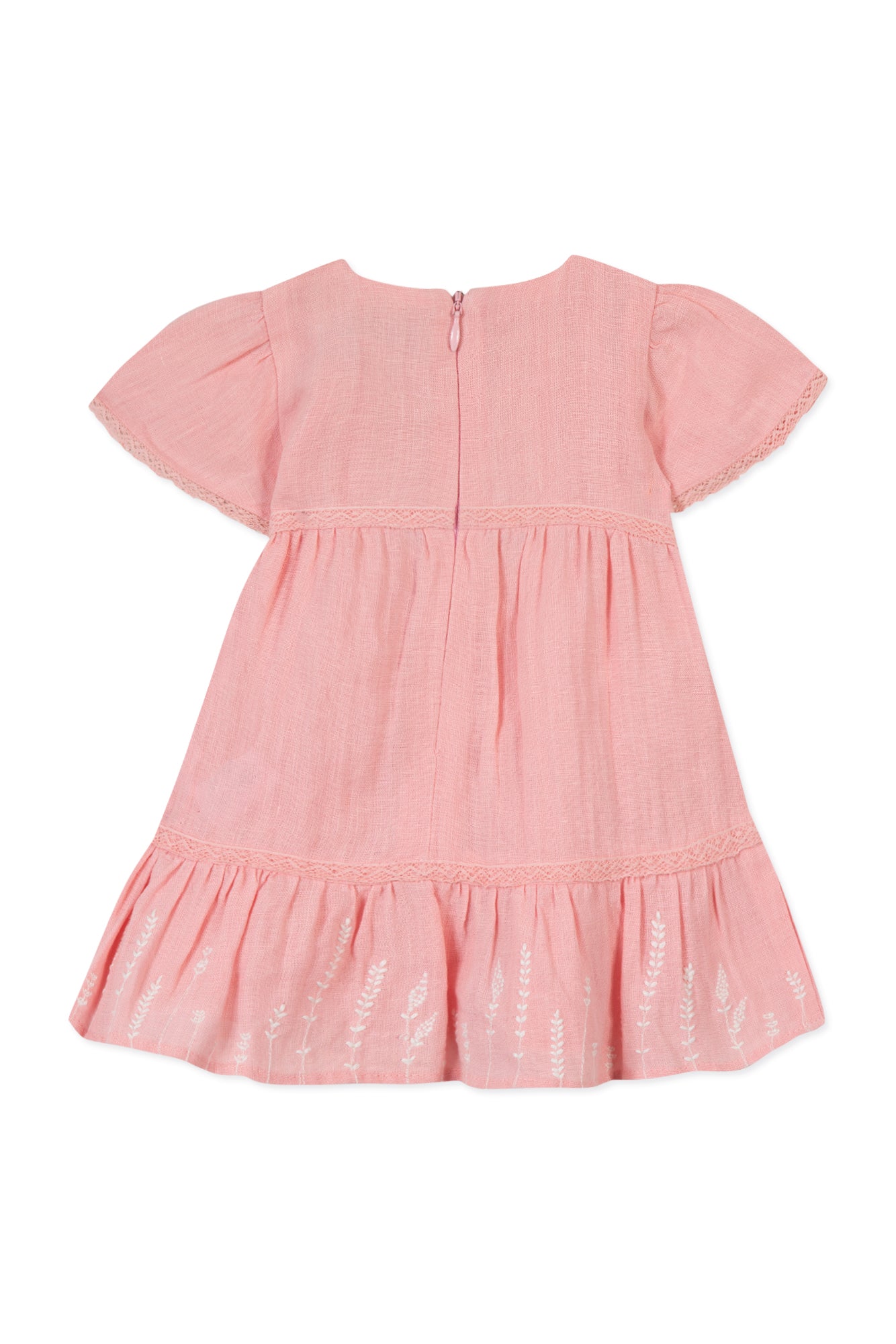 Robe Baby Promenade Romantique en lin - Litchi
