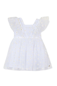 Baby Ceremonie dress in linen - White