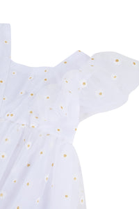 Baby Ceremonie dress in linen - White