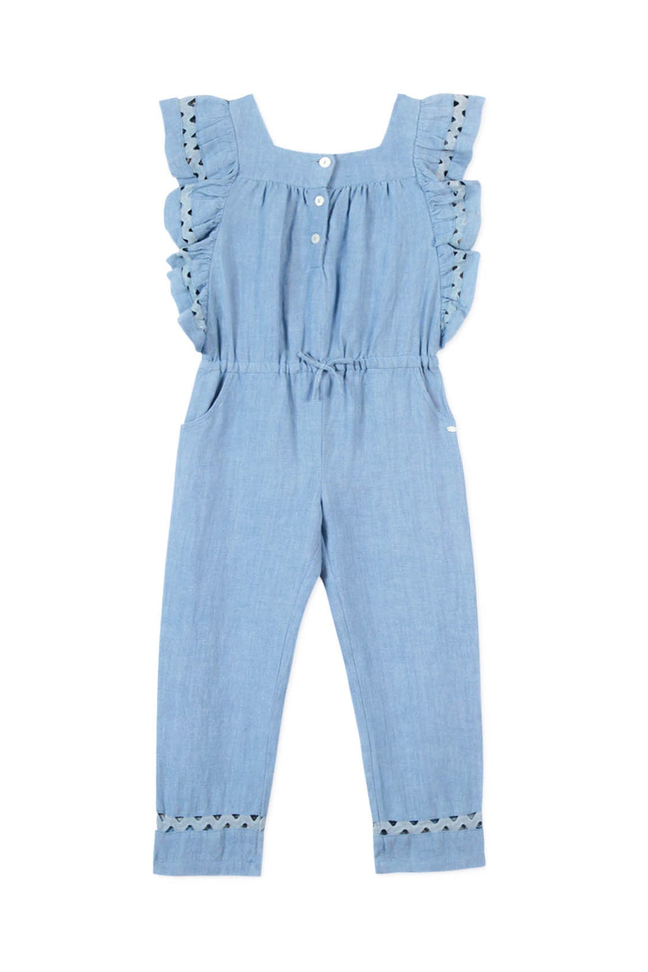 Bord De Mer linen long jumpsuit - Denim