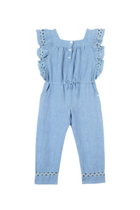 Combinaison longue Bord De Mer en lin - Denim