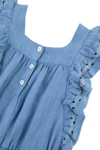 Bord De Mer linen long jumpsuit - Denim