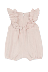 Premier Trousseau short jumpsuit in linen - Light pink
