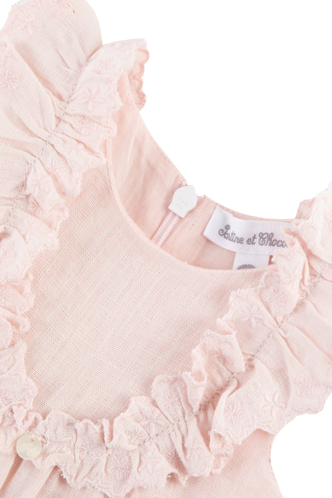 Premier Trousseau short jumpsuit in linen - Light pink