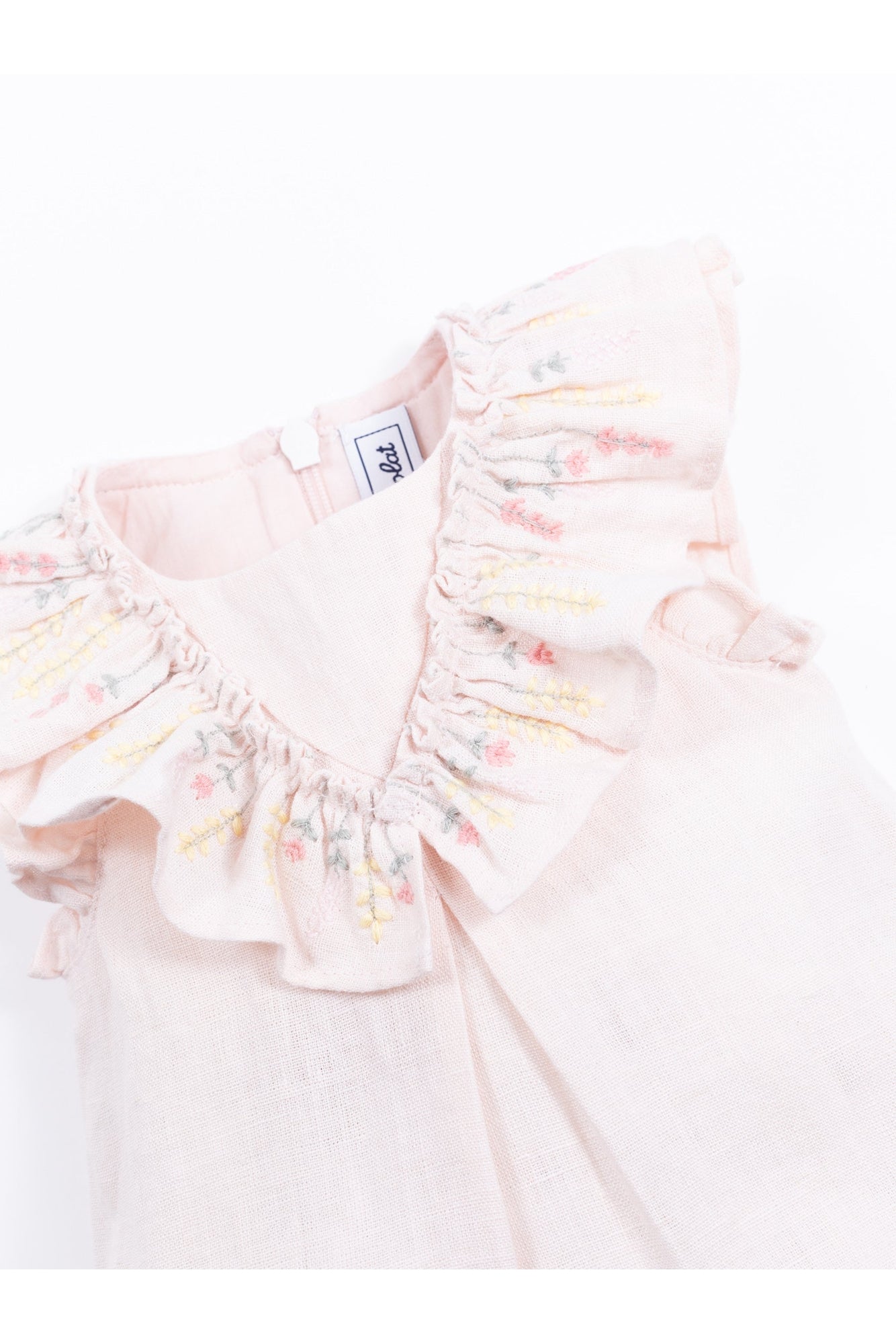 Baby Promenade Romantique short jumpsuit in linen - Bouton De Rose