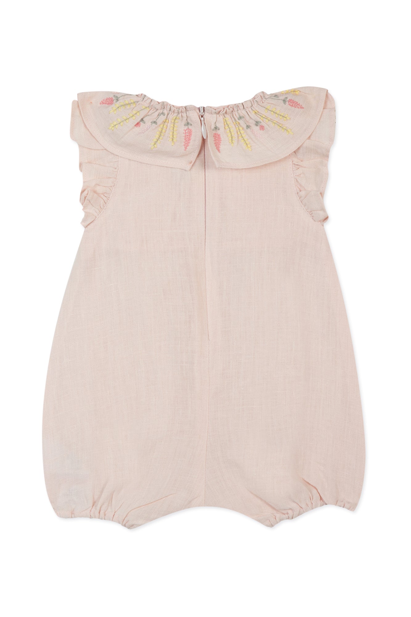 Baby Promenade Romantique short jumpsuit in linen - Bouton De Rose