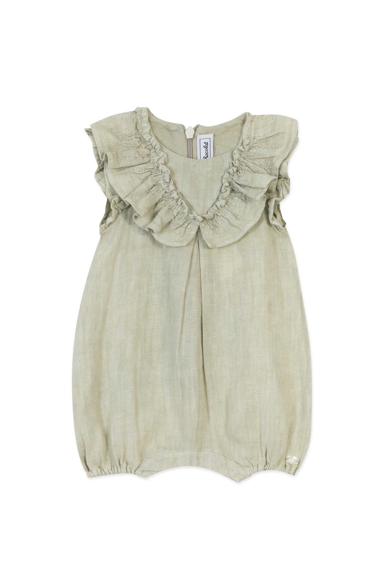Baby Promenade Romantique short jumpsuit in linen - Opaline