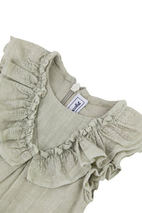 Baby Promenade Romantique short jumpsuit in linen - Opaline