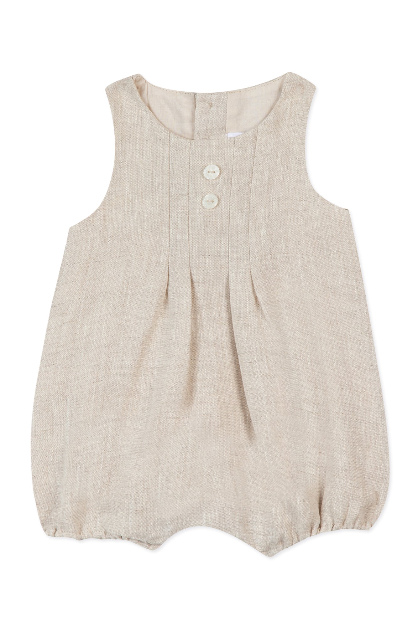 Combinaison courte Premier Trousseau en lin - Sable Chiné