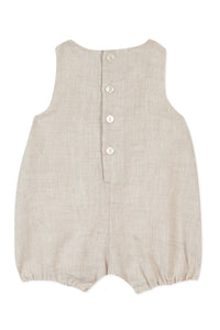 Combinaison courte Premier Trousseau en lin - Sable Chiné