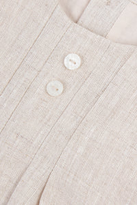 Combinaison courte Premier Trousseau en lin - Sable Chiné