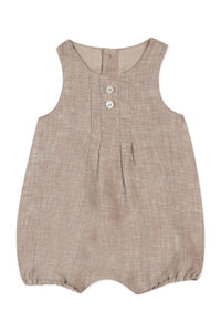 Premier Trousseau short jumpsuit in linen - Sienne Chiné