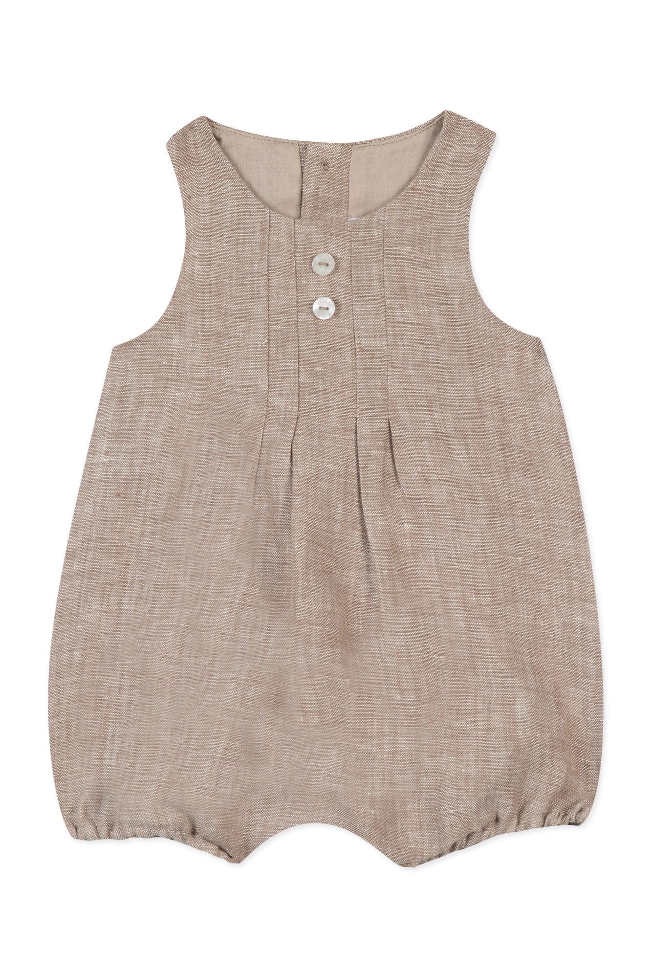 Premier Trousseau short jumpsuit in linen - Sienne Chiné