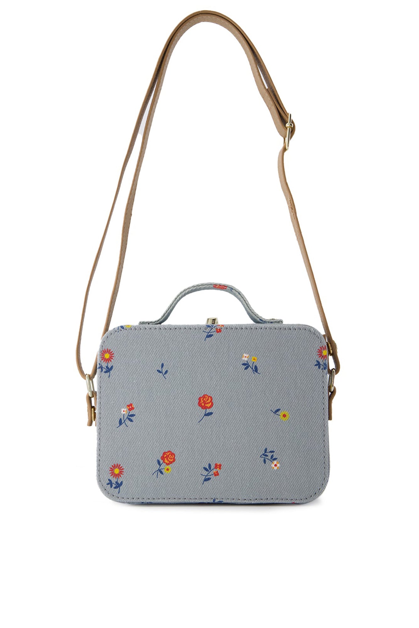 Hibiscus Flower Suitcase - Denim