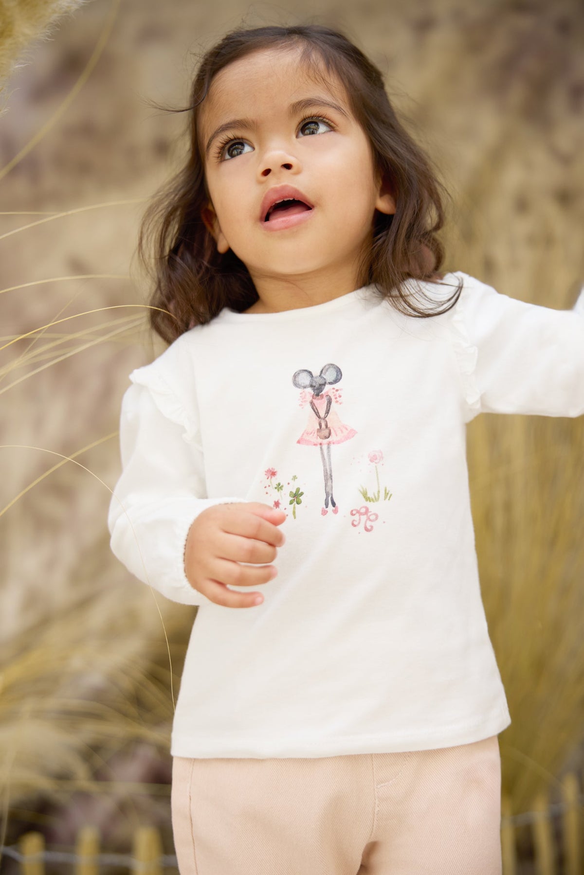T-shirt Baby promenade romantique - Nacre