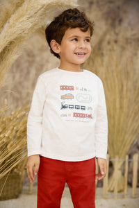 T-shirt Baby globe trotteur - Nacre