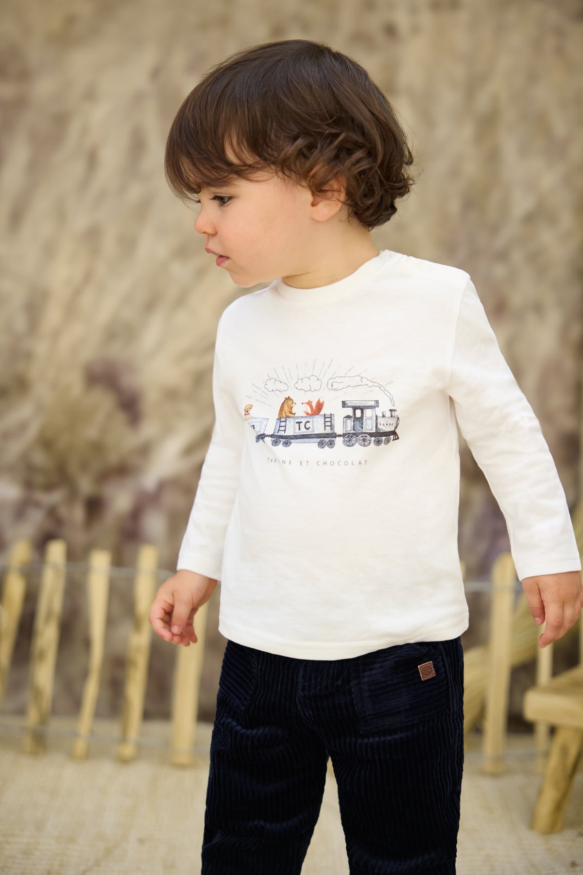T-shirt Baby globe trotteur - Fauve