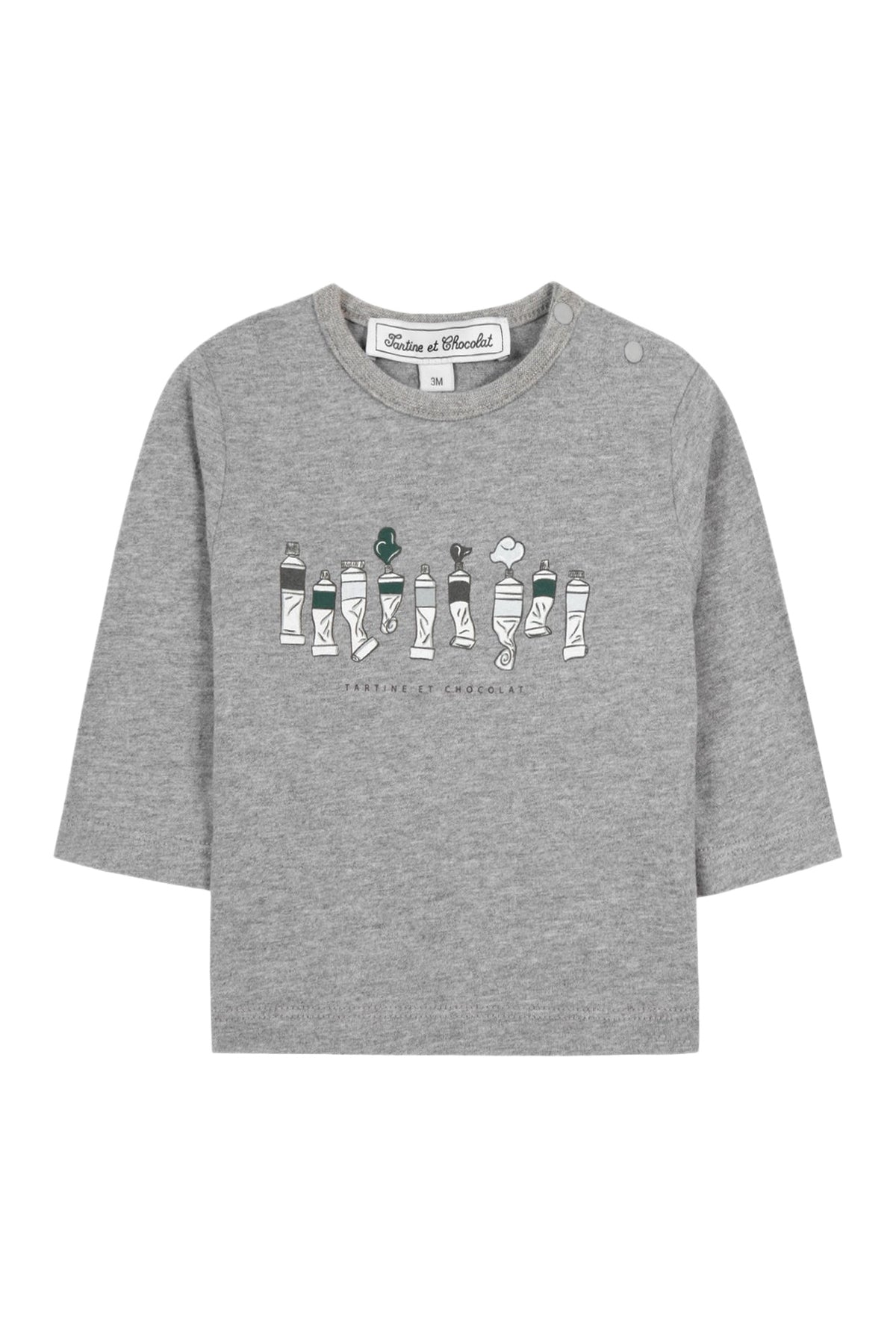 T-shirt apprenti artiste en coton - Gris chiné