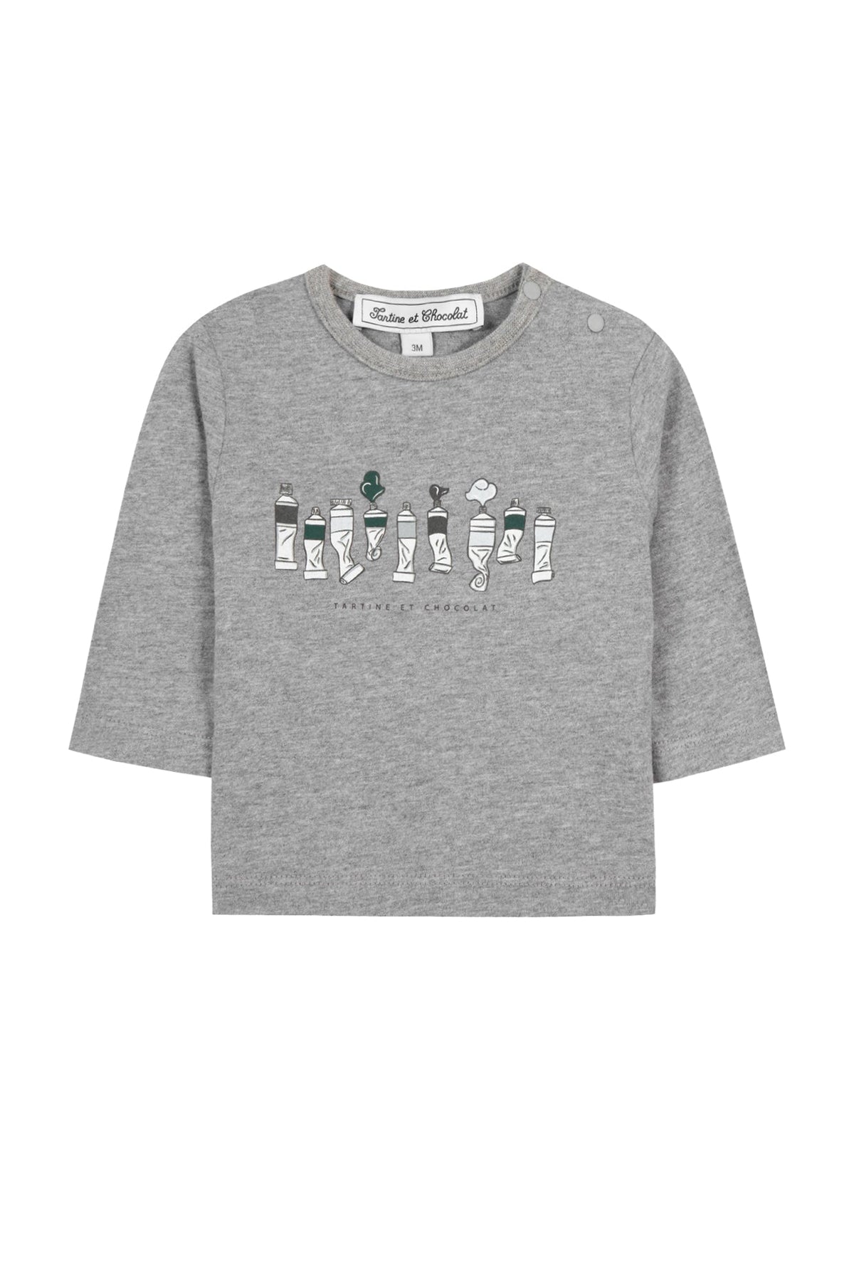 T-shirt Baby apprenti artiste - Gris Chiné Moyen