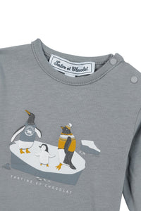 T-shirt Baby conquete arctique - Bleu Grisé