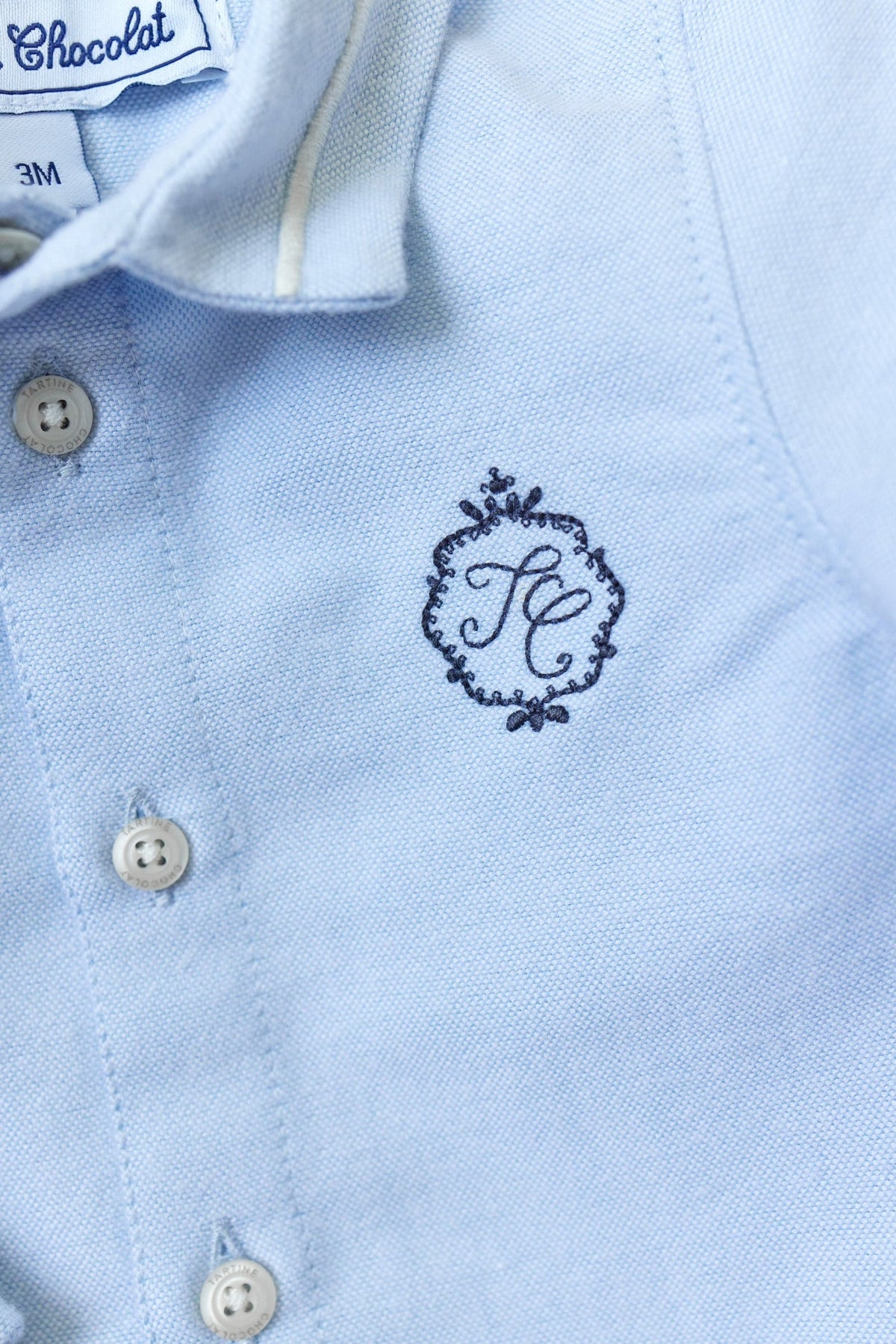 Chemise cérémonie en coton - Bleu céleste