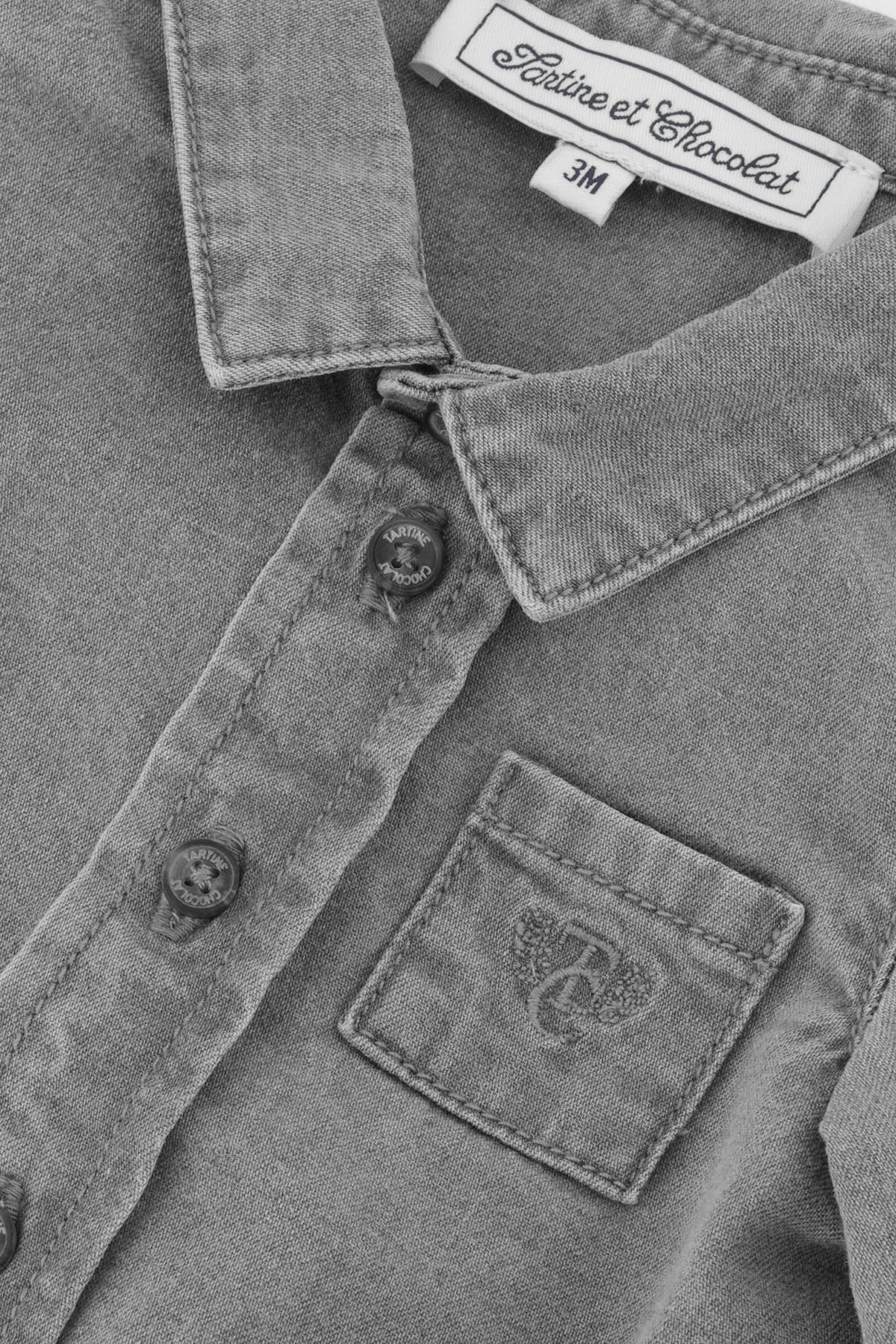 Chemise Baby apprenti artiste - Gris Chiné Moyen