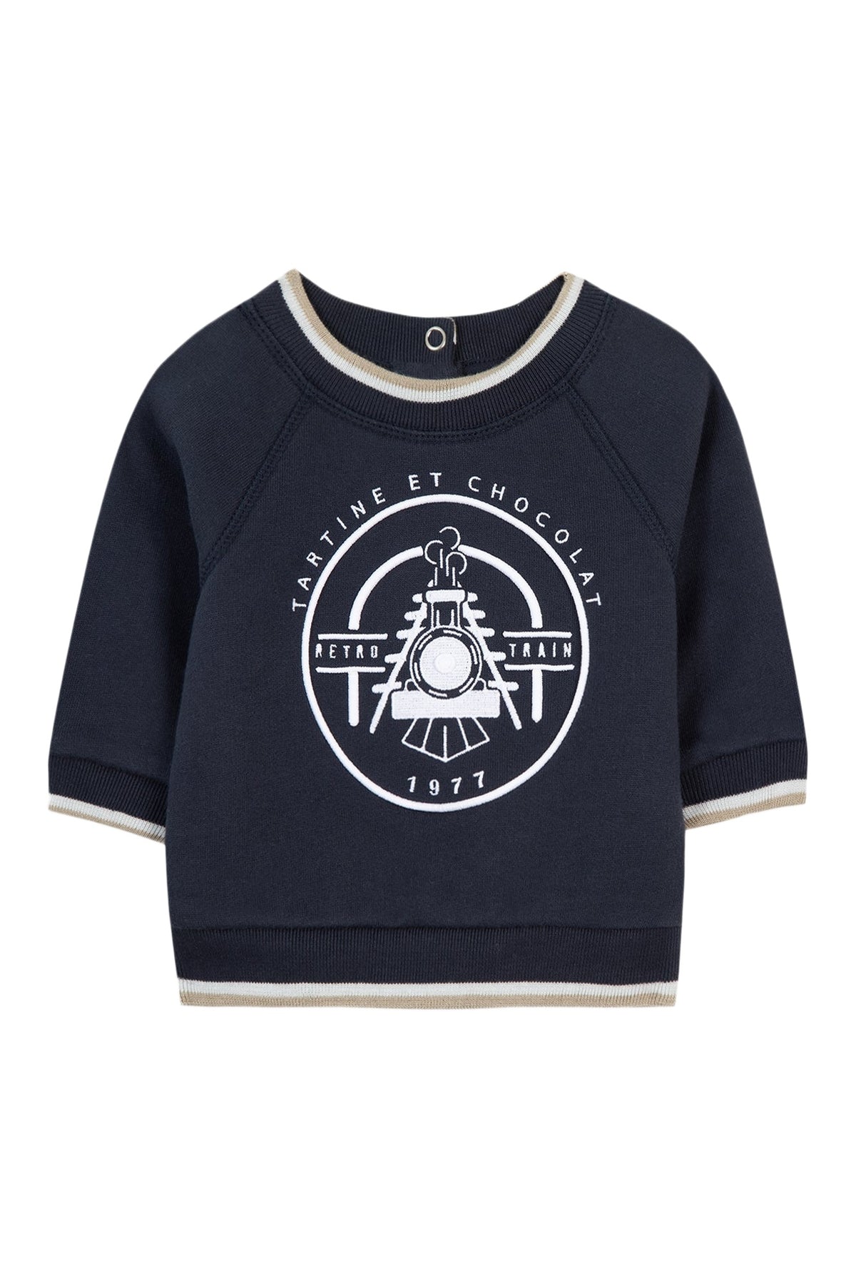 Sweatshirt Baby globe trotteur - Marine Blanchit