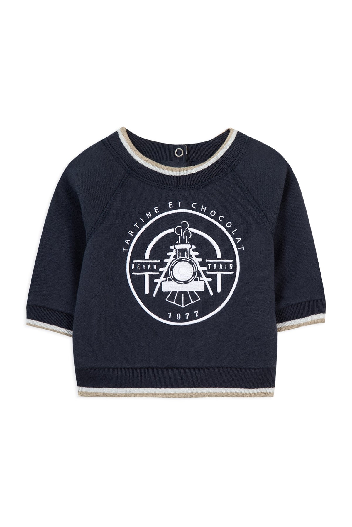 Marine Blanchit / Sweatshirt Baby Globe Trotteur - Marine Blanchit