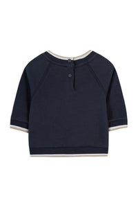 Sweatshirt Baby globe trotteur - Marine Blanchit