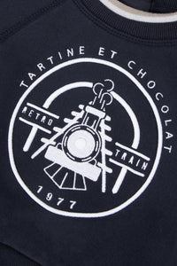 Sweatshirt Baby globe trotteur - Marine Blanchit