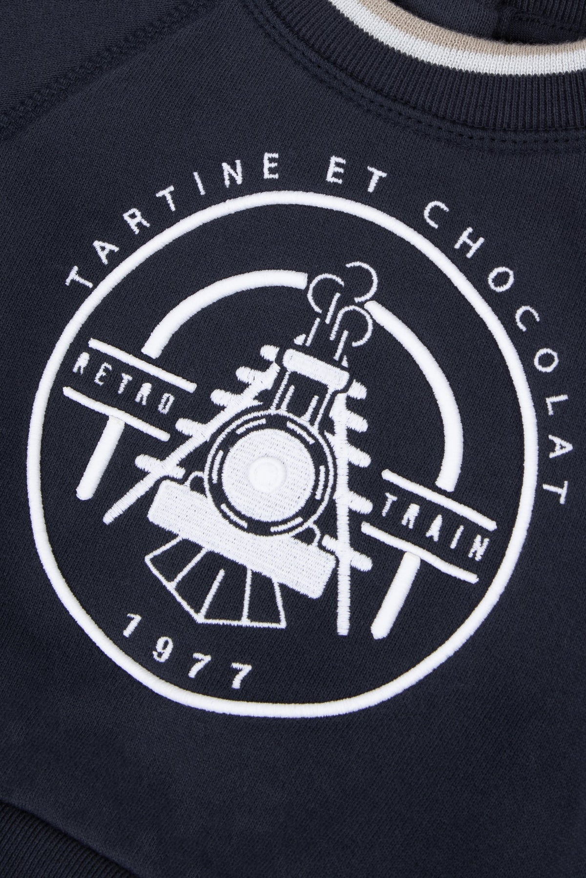 Sweatshirt Baby globe trotteur - Marine Blanchit