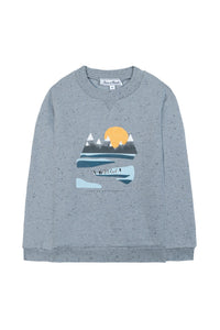Sweatshirt Conquete arctique - Bleu Chiné Moucheté
