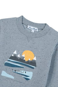 Sweatshirt Conquete arctique - Bleu Chiné Moucheté