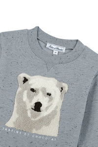 Sweatshirt Conquete arctique - Bleu Chiné Moucheté