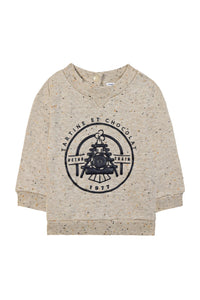 Sweatshirt Baby globe trotteur - Sable Chiné Moucheté