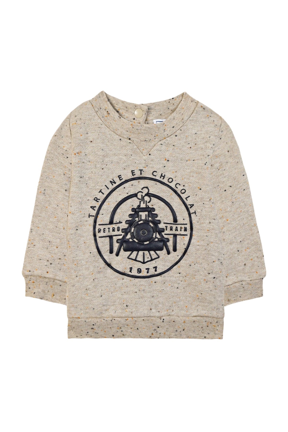 Sweatshirt Baby globe trotteur - Sable Chiné Moucheté