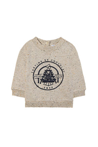 Sweatshirt Baby globe trotteur - Sable Chiné Moucheté