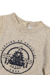 Sweatshirt Baby globe trotteur - Sable Chiné Moucheté