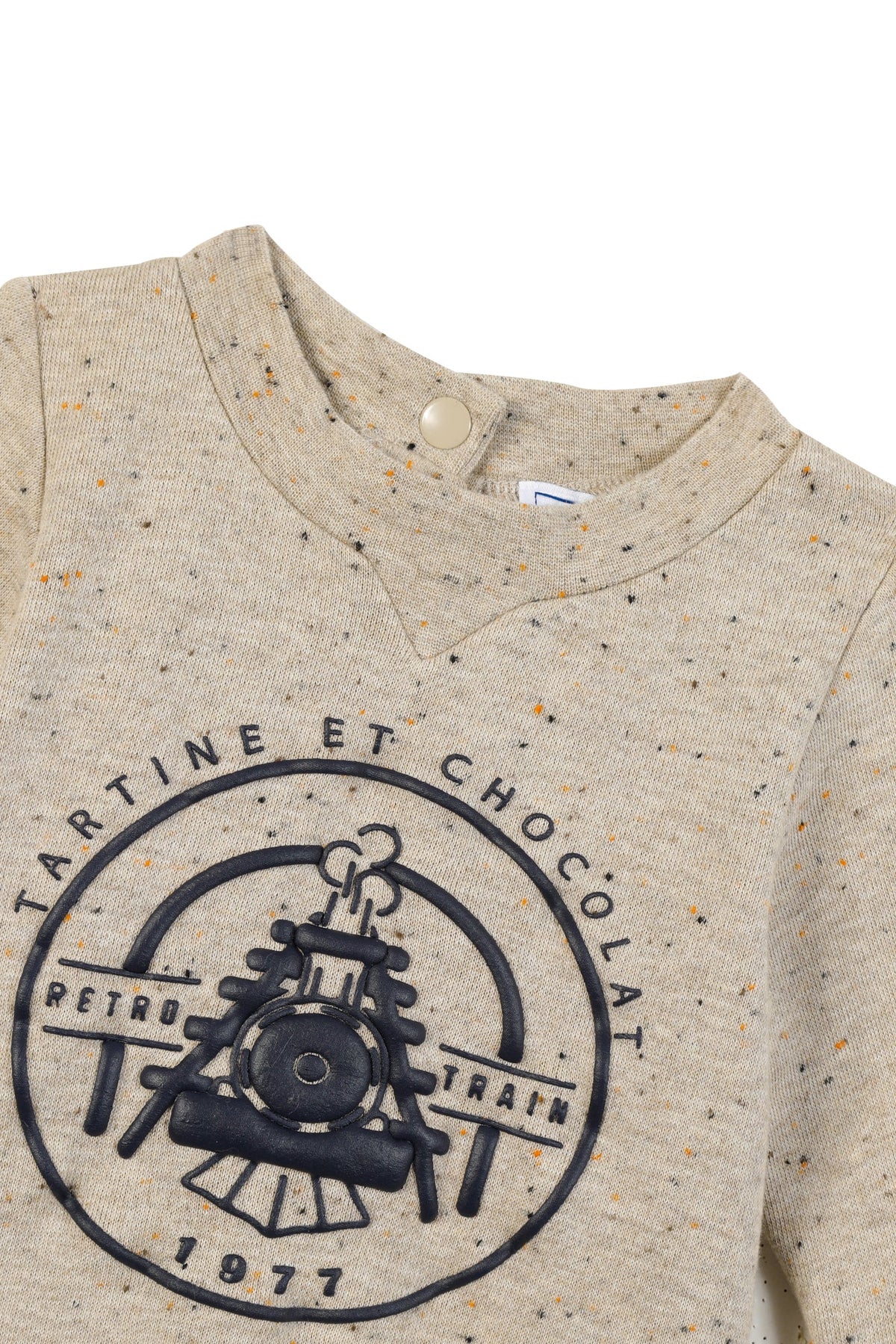 Sweatshirt Baby globe trotteur - Sable Chiné Moucheté