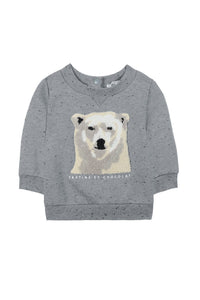 Sweatshirt Baby conquete arctique - Bleu Chiné Moucheté
