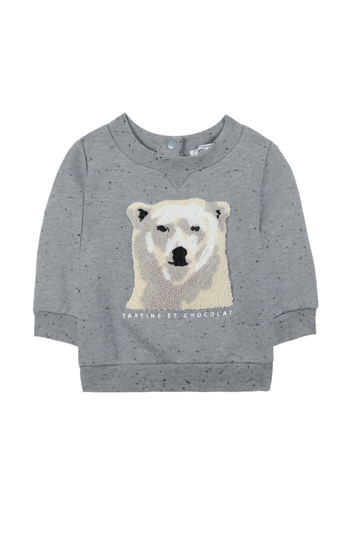 Sweatshirt Baby conquete arctique - Bleu Chiné Moucheté